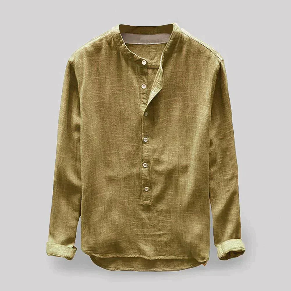 Variant image for Herren Leinenhemd - Klassische Eleganz mit modernem Komfort, Größen M-4XL, Herrenhemden Langarm-13