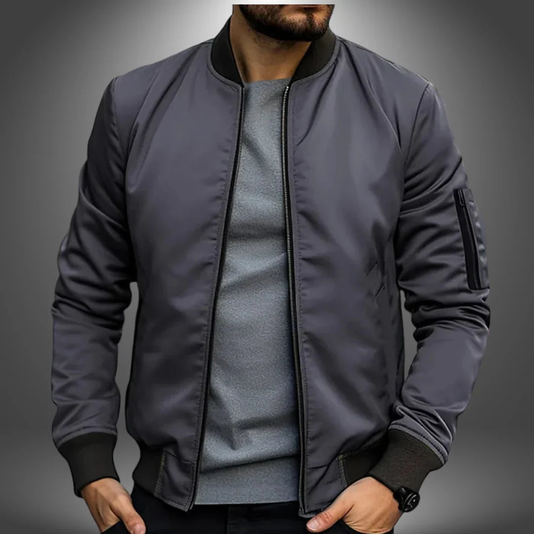 Men’s Slim Fit Bomber Jacket Modern Casual Windbreaker Style