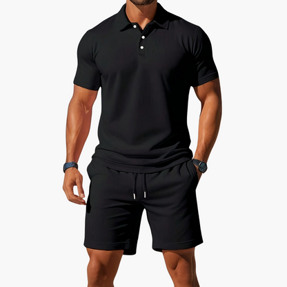 Men’s Polo & Shorts Set Smart-Casual Matching Summer Outfit