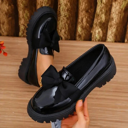 Variant image for Dicke, Lackierte Ledermokassins Damen mit Robuster Sohle – Elegante Schuhe Damen Mokassin für Komfort und Stil-10
