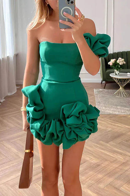 Variant image for Elegantes Blumen-Minikleid Damen - Schmeichelndes Kleid Hochzeitsgast für Festliche Anlässe und Sommerveranstaltungen-9