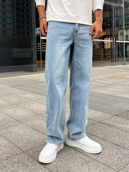 Bequeme Herrenjeans mit Geraden Beinen aus Baumwollmischung für Lässige und Formelle Anlässe-5