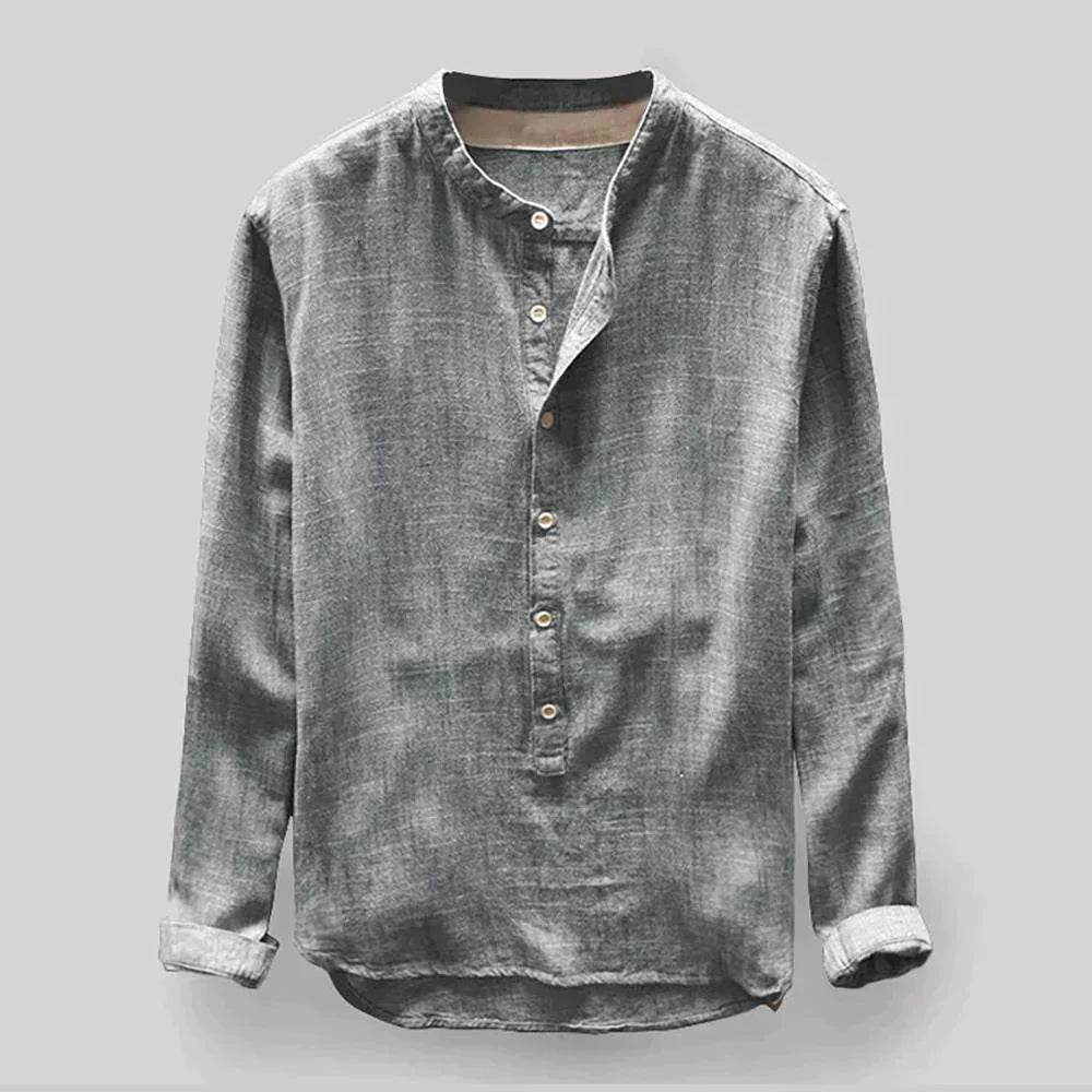 Variant image for Herren Leinenhemd - Klassische Eleganz mit modernem Komfort, Größen M-4XL, Herrenhemden Langarm-9