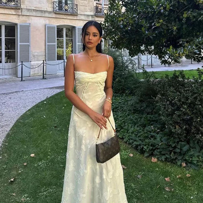 Langes Blumen-Jacquard Bustier Kleid für Damen - Elegantes Hochzeitsgast Kleid und Festliches Kleid
