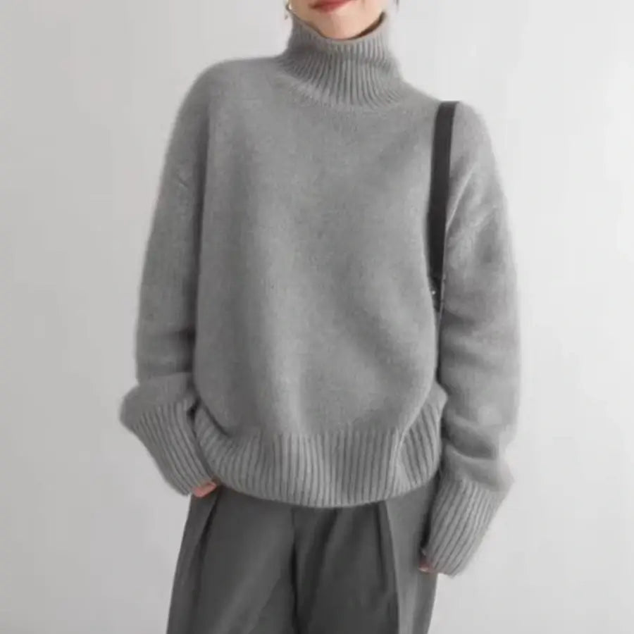 Variant image for Übergroßer Rollkragen Kaschmirpullover Damen - Weicher, Entspannter Stil für Kühle Tage-13