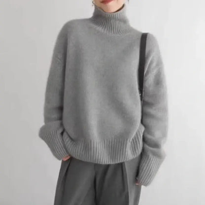 Variant image for Übergroßer Rollkragen Kaschmirpullover Damen - Weicher, Entspannter Stil für Kühle Tage-13