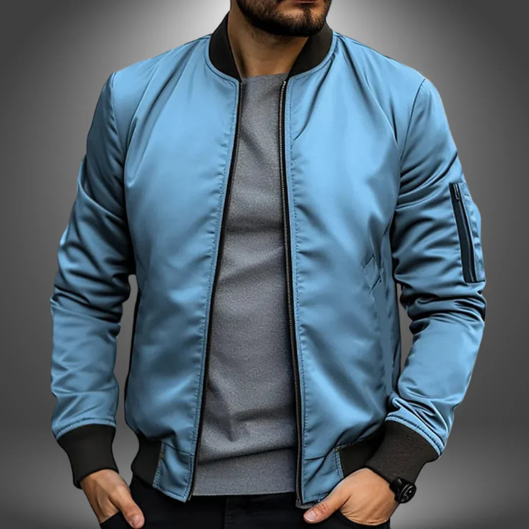 Men’s Slim Fit Bomber Jacket Modern Casual Windbreaker Style