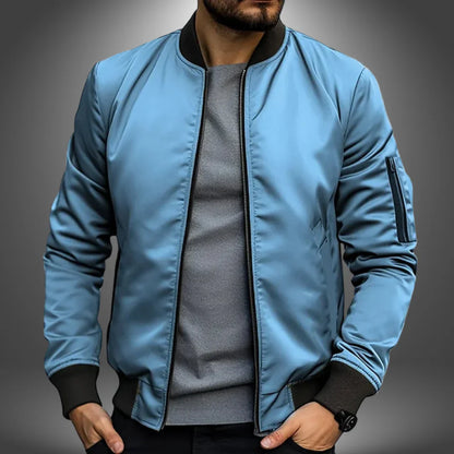 Men’s Slim Fit Bomber Jacket Modern Casual Windbreaker Style