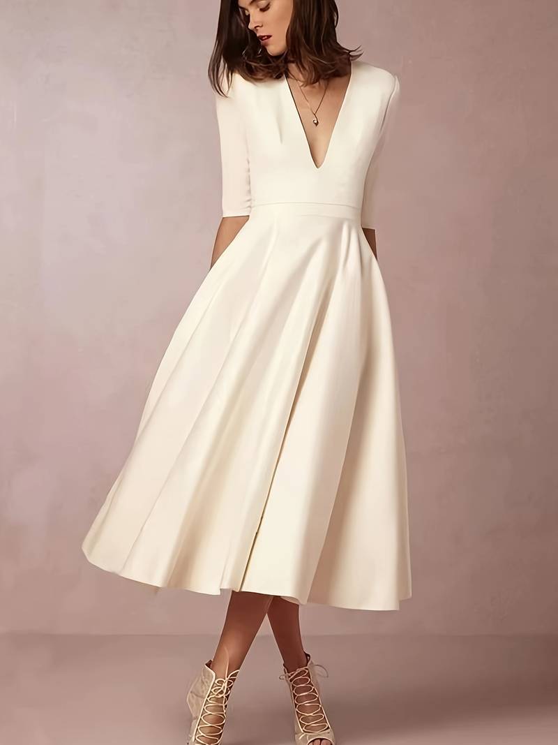 Plus Size Damen Sommerkleid Aus Weicher Baumwollmischung, Elegant Und Komfortabel Für Jeden Anlass