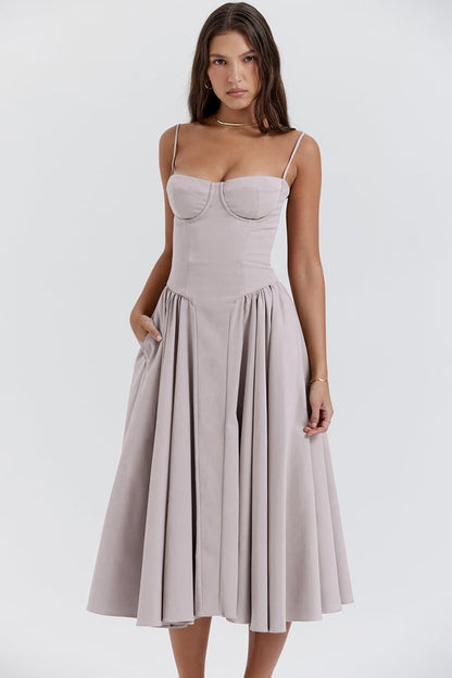 Variant image for Ärmelloses Korsett Midi-Kleid - Elegantes Midikleid Festlich aus Premium-Stoff für formelle Anlässe-29