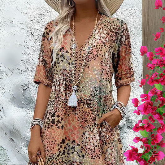Elegantes Plus-Size Midi-Kleid Aus Atmungsaktivem Stoff Für Frauen – Stylisches Festliches Kleid In Verschiedenen Größen Erhältlich