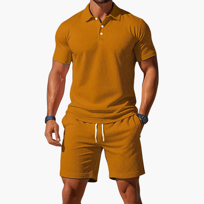 Men’s Polo & Shorts Set Smart-Casual Matching Summer Outfit