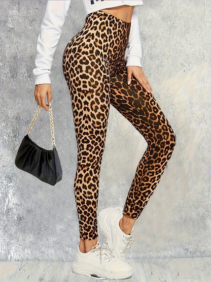 Leggings Damen mit Leopardenmuster, Bequemer Stretchstoff, Vielseitig Einsetzbar für Freizeit und Training-3