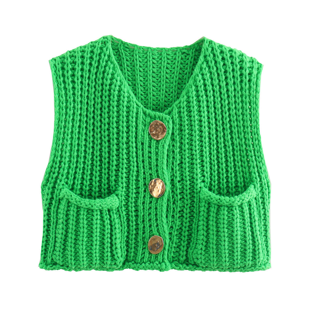 Ärmellose Strickweste Damen mit Taschen, Bequeme Passform für Jeden Anlass, Lange Weste für Vielseitigen Stil