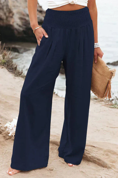 Variant image for Hohe Palazzo Hose Damen, Leichte Weitbeinhose, Elegante und Vielseitige Mode-17