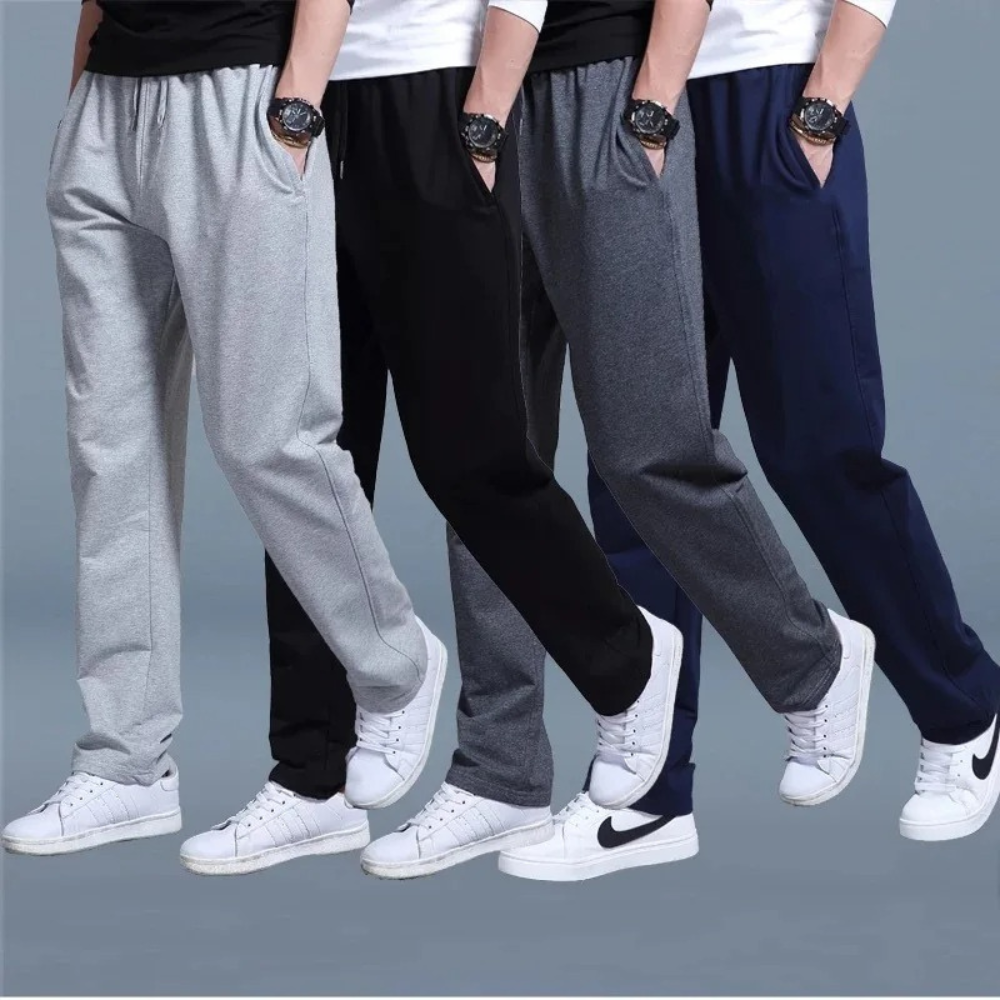 Leichte Sommerjogginghose Herren, Bequeme Trainingshose mit Weitem Bein und Einstellbarem Bund-6