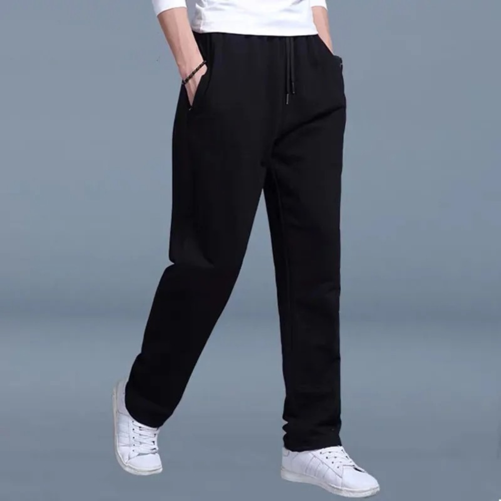 Leichte Sommerjogginghose Herren, Bequeme Trainingshose mit Weitem Bein und Einstellbarem Bund-1
