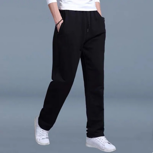 Leichte Sommerjogginghose Herren, Bequeme Trainingshose mit Weitem Bein und Einstellbarem Bund-1