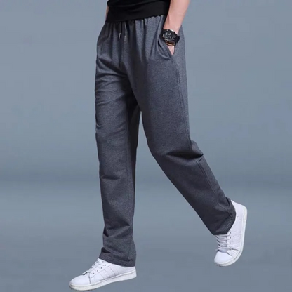 Leichte Sommerjogginghose Herren, Bequeme Trainingshose mit Weitem Bein und Einstellbarem Bund-4