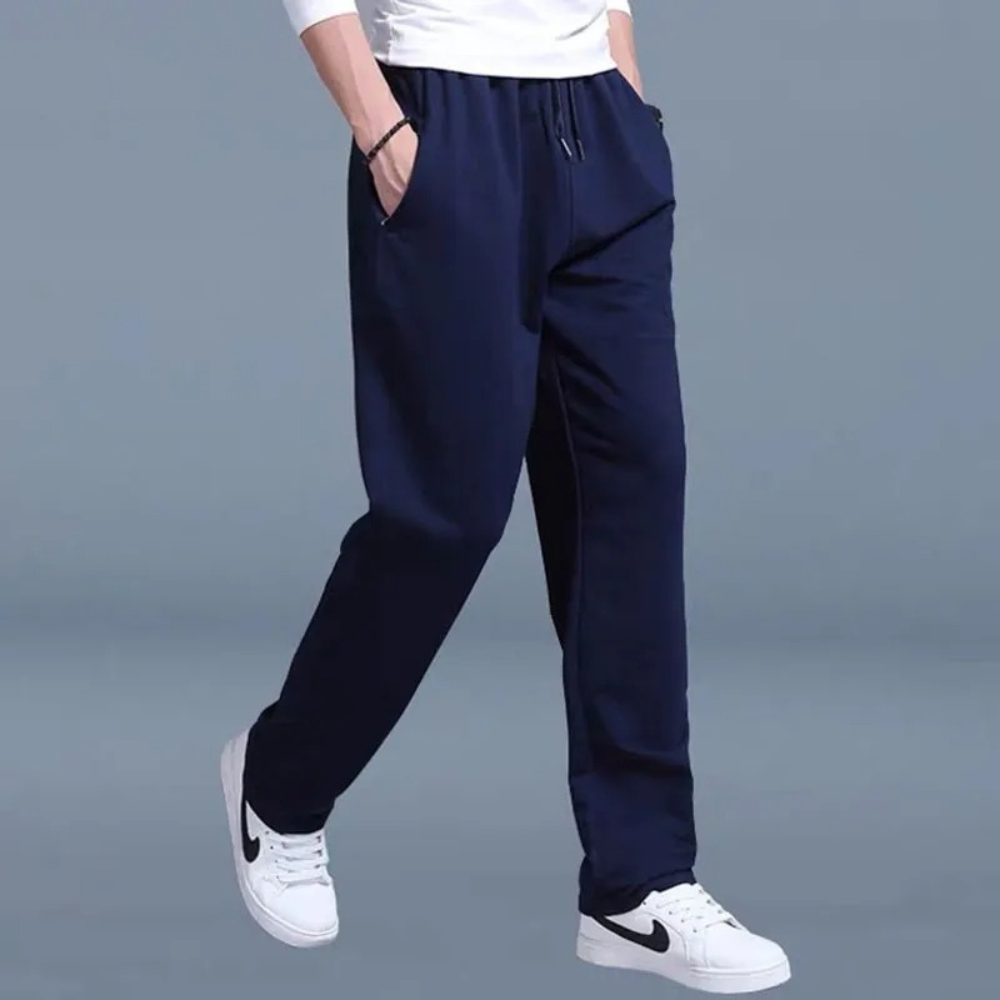 Leichte Sommerjogginghose Herren, Bequeme Trainingshose mit Weitem Bein und Einstellbarem Bund-3