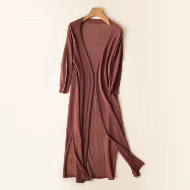 Gemütliche Lange Strickjacke Damen – Eleganter Freizeitstil, Leichte Schicht Für Den Täglichen Gebrauch-3