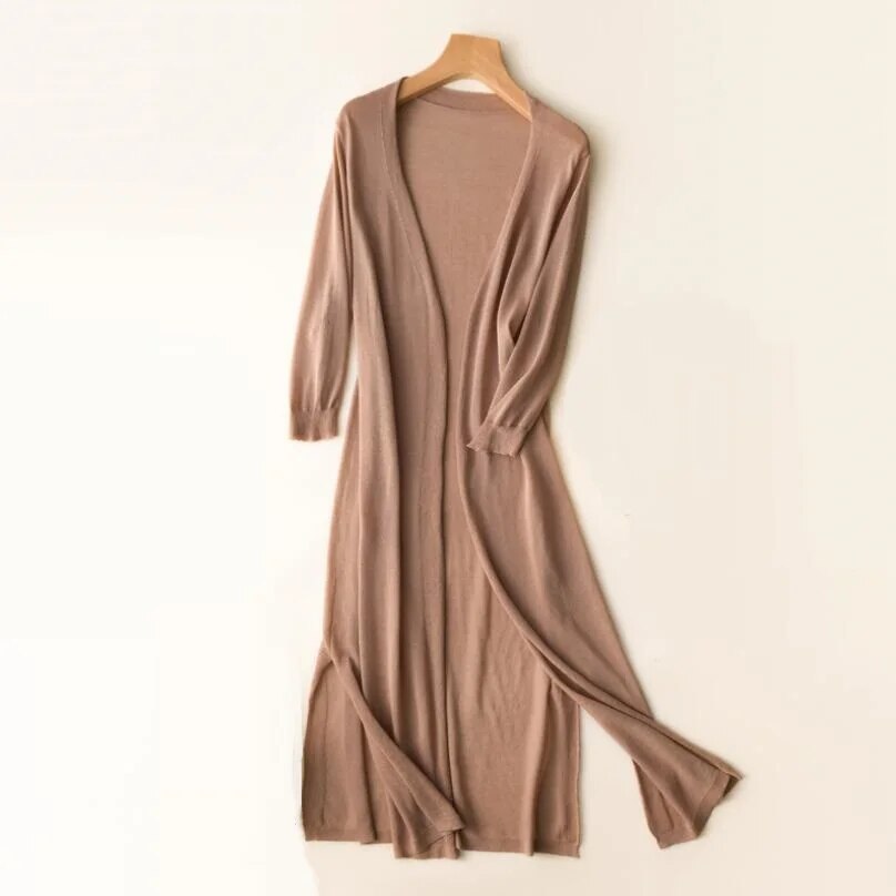 Gemütliche Lange Strickjacke Damen – Eleganter Freizeitstil, Leichte Schicht Für Den Täglichen Gebrauch-2