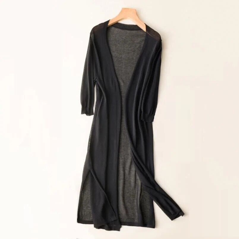 Gemütliche Lange Strickjacke Damen – Eleganter Freizeitstil, Leichte Schicht Für Den Täglichen Gebrauch-6