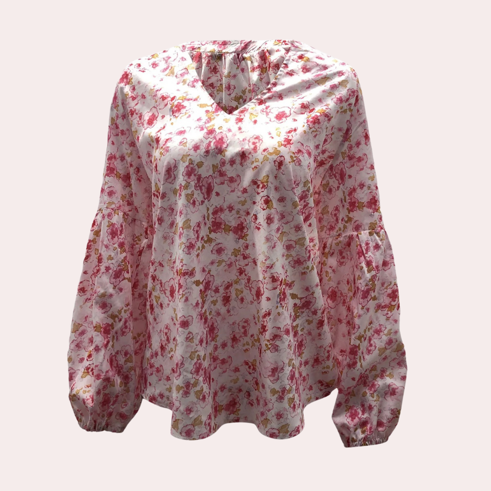 Blumendruckbluse für Damen, Leichtes Sommertop, Plus Size Casual Locker Fit, Damen Blusen-4