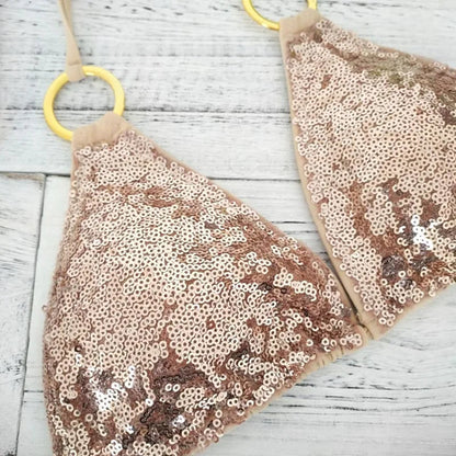 Atemberaubender Damen Bikini – Push-Up, Pailletten, für Strand und Pool 2