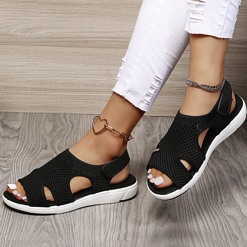 Atmungsaktive Damen Sandalen – Niedriger Absatz, Netzgewebe, für Frühling und Sommer 10