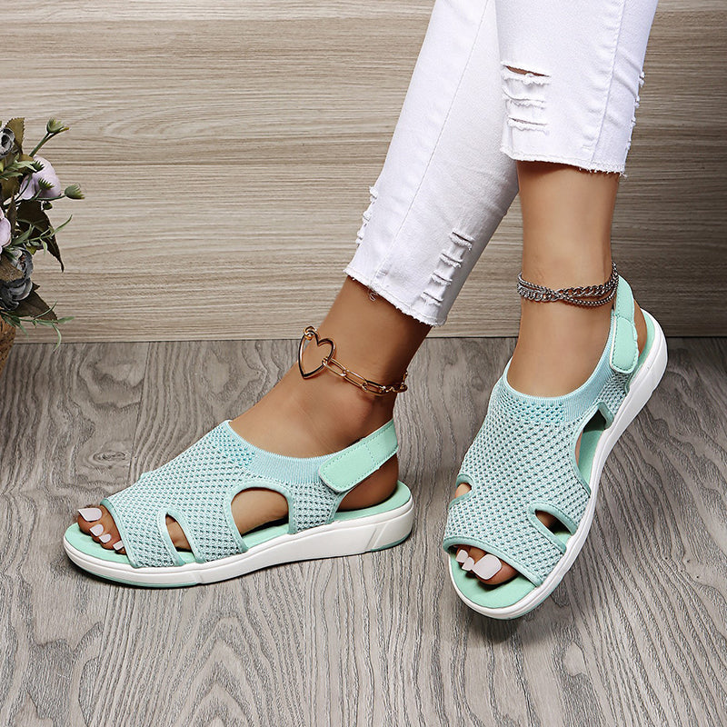Atmungsaktive Damen Sandalen – Niedriger Absatz, Netzgewebe, für Frühling und Sommer 13