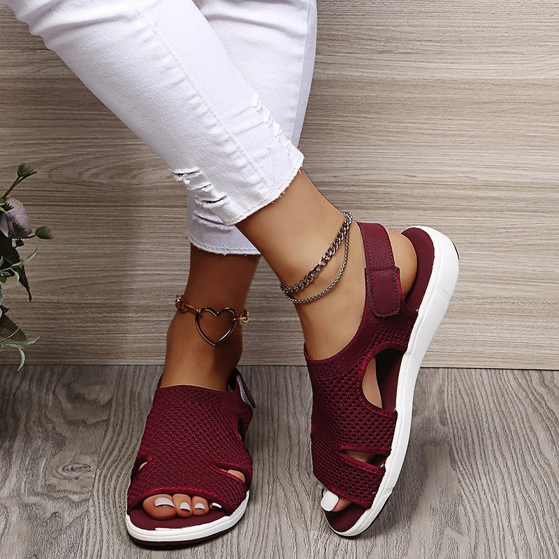 Atmungsaktive Damen Sandalen – Niedriger Absatz, Netzgewebe, für Frühling und Sommer 4