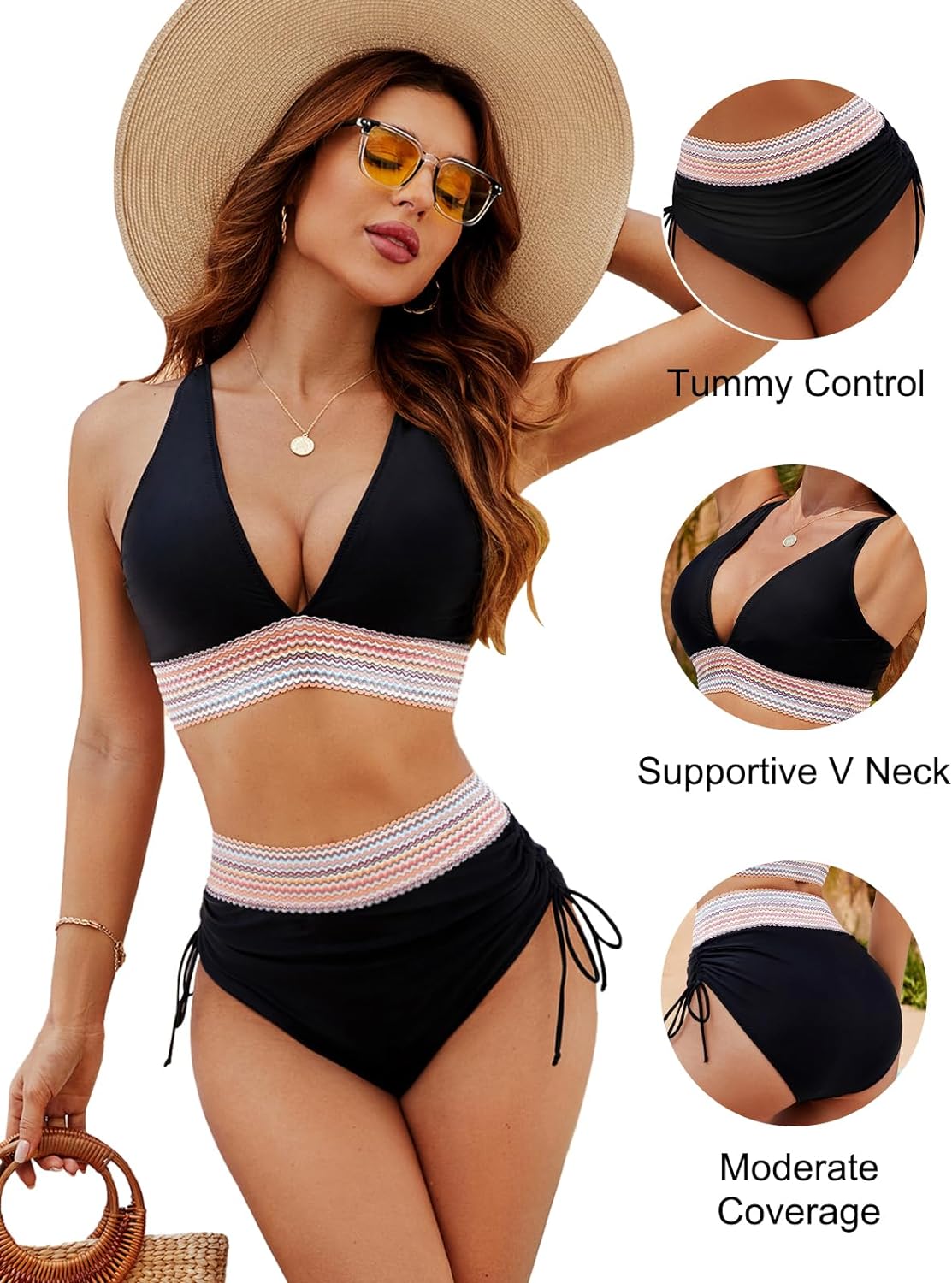 Atmungsaktiver Damen Bikini – Crop-Top-Design, elastisches Material, für Strand und Pool 4