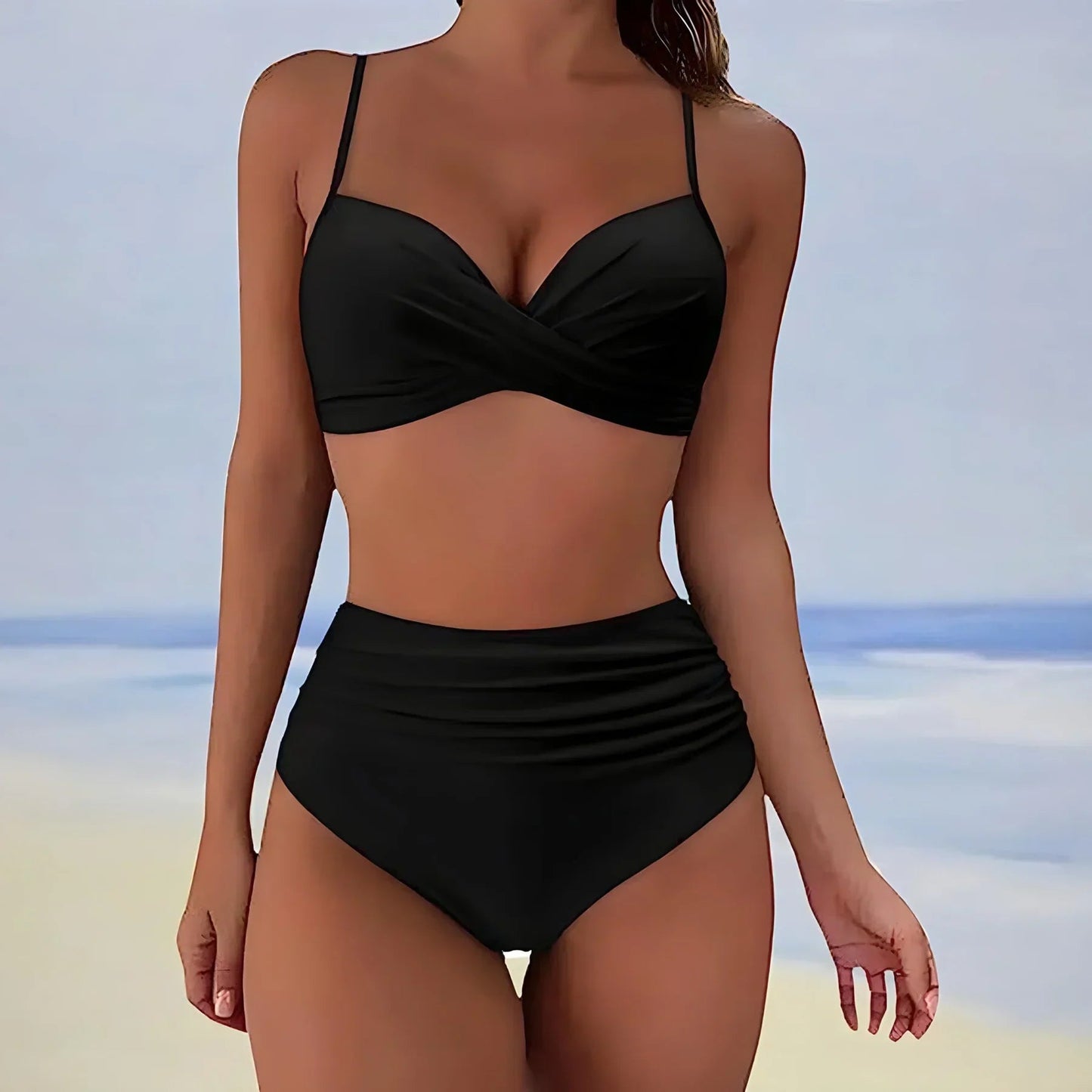 Atmungsaktiver Damen High-Waist-Bikini – eleganter Schnitt, hochwertiges Material, für den Sommer 3