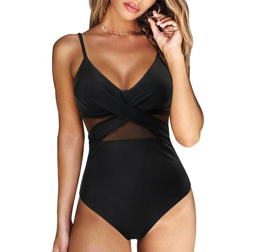 Atmungsaktiver Damen Push-up-Badeanzug – lässig-elegantes Design, für Strand und Pool 0