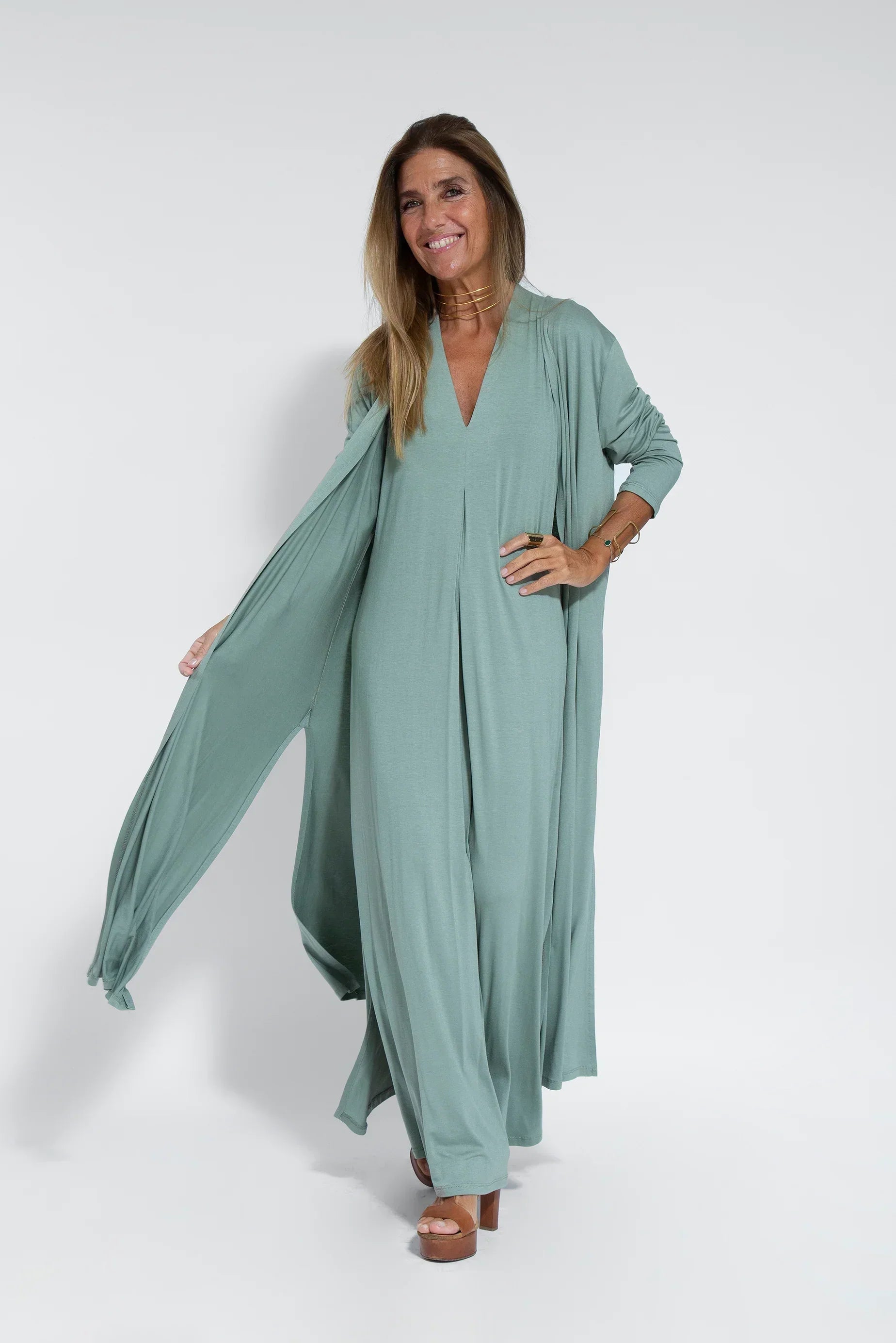 Atmungsaktives Damen Kleid und Weste Set – figurbetont, Baumwolle-Polyester, für jede Gelegenheit 13
