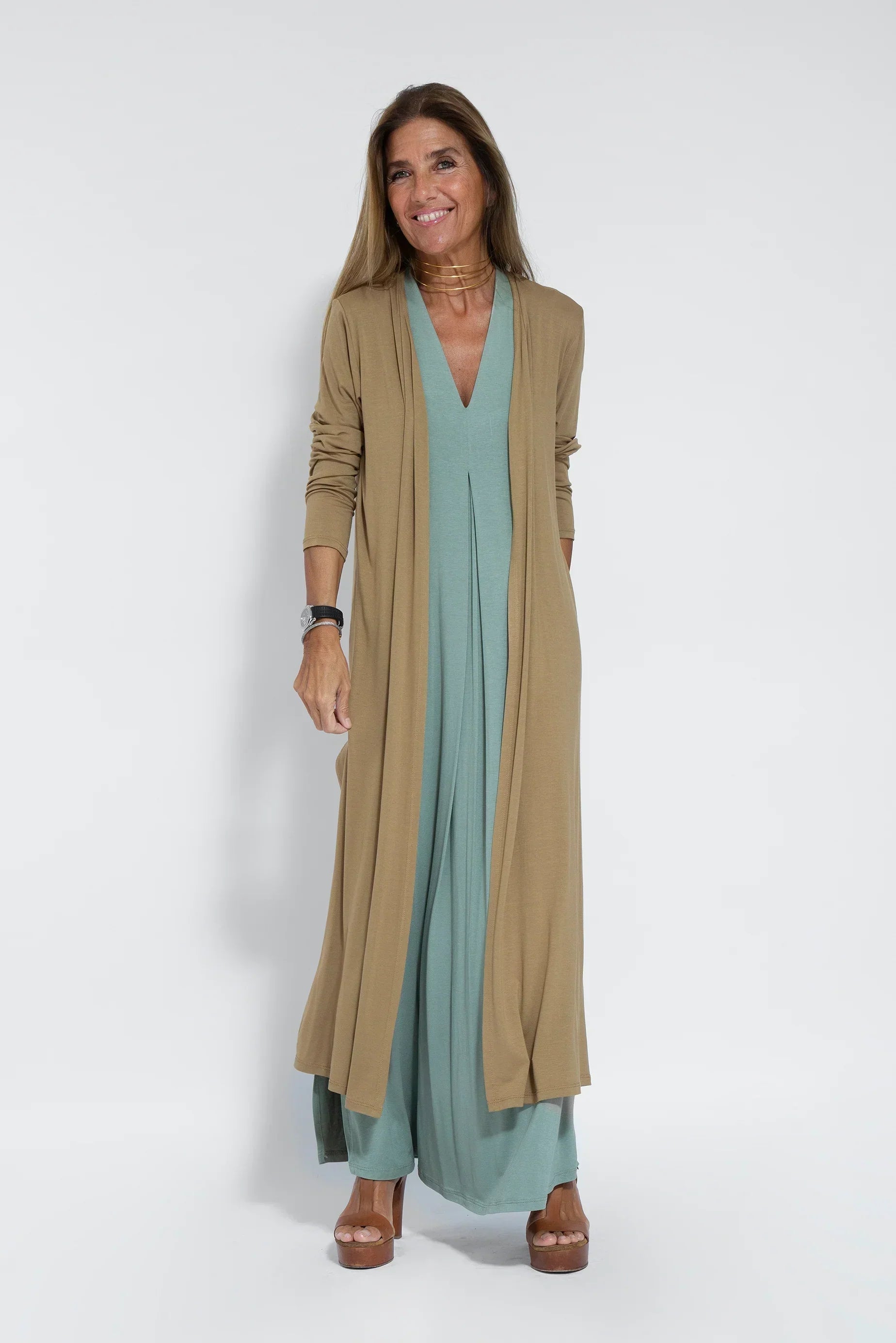 Atmungsaktives Damen Kleid und Weste Set – figurbetont, Baumwolle-Polyester, für jede Gelegenheit 14