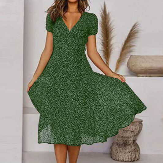 Atmungsaktives Damenkleid – V-Ausschnitt A-Linie, Leinen, für Büro und Freizeit 0