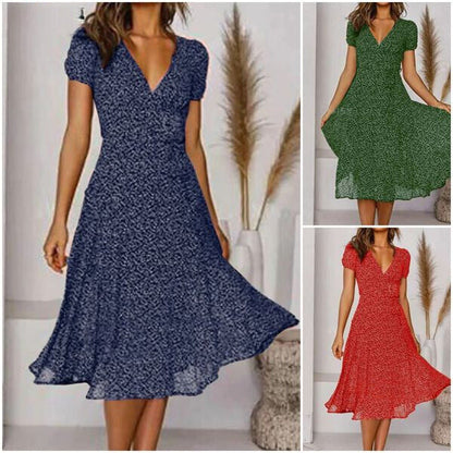 Atmungsaktives Damenkleid – V-Ausschnitt A-Linie, Leinen, für Büro und Freizeit 1