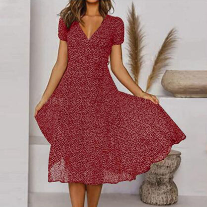 Atmungsaktives Damenkleid – V-Ausschnitt A-Linie, Leinen, für Büro und Freizeit 3
