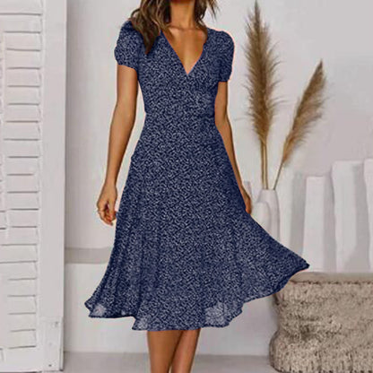 Atmungsaktives Damenkleid – V-Ausschnitt A-Linie, Leinen, für Büro und Freizeit 4