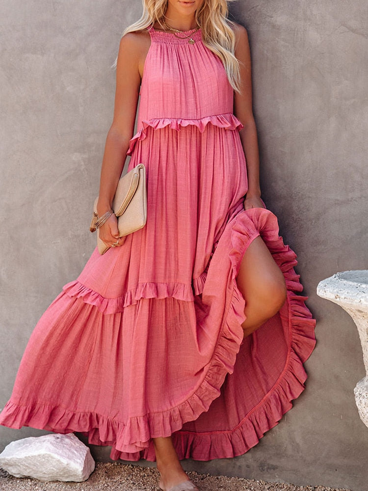 Atmungsaktives Damenkleid – knitterfreies Design, Leinen-Viskose-Baumwolle, für festliche Anlässe 4