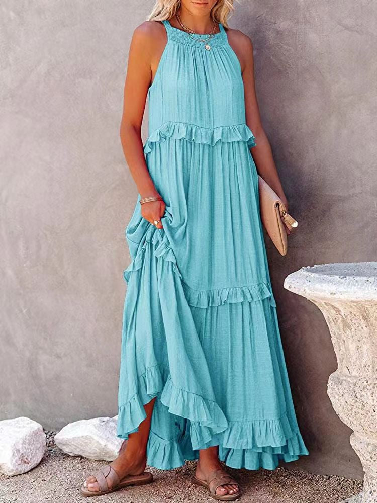 Atmungsaktives Damenkleid – knitterfreies Design, Leinen-Viskose-Baumwolle, für festliche Anlässe 5