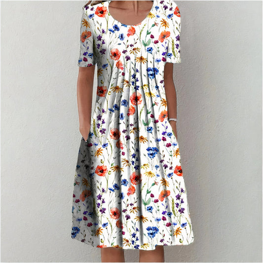 Atmungsaktives Damenkleid aus Baumwolle – lässiger Schnitt, 100% Baumwolle, für Frühling und Sommer 0