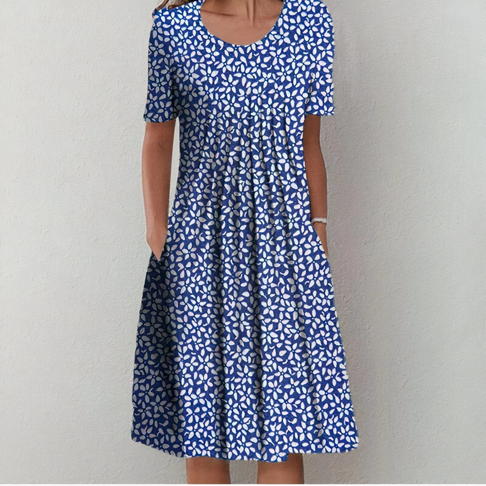 Atmungsaktives Damenkleid aus Baumwolle – lässiger Schnitt, 100% Baumwolle, für Frühling und Sommer 2