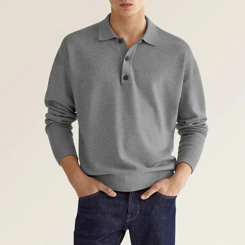 Atmungsaktives Herren Langarmshirt – lässiger Schnitt, 100% Baumwolle, für den Sommer 1