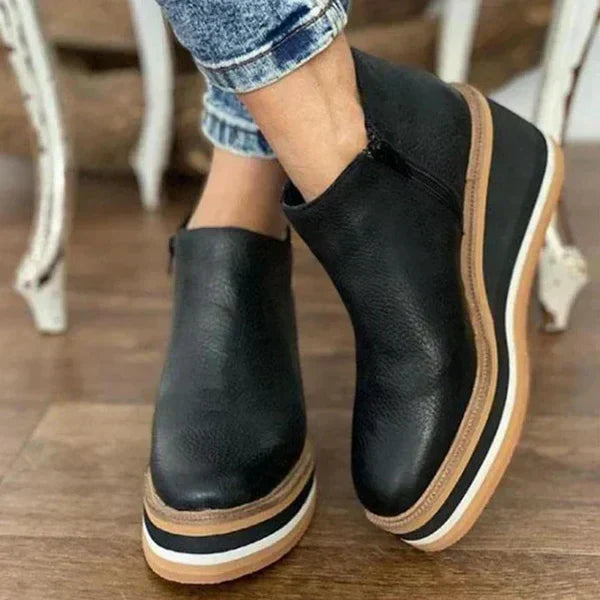 Luxuriöse Lederstiefel Damen Mit Mittelabsatz Für Ganztägigen Komfort Und Klassischen Stil-5