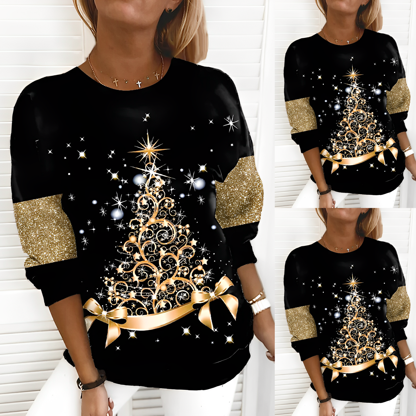 Women’s Pine Christmas Tree Jumper Warm and Elegant