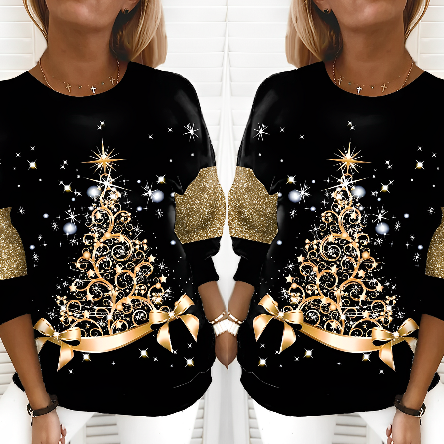 Women’s Pine Christmas Tree Jumper Warm and Elegant
