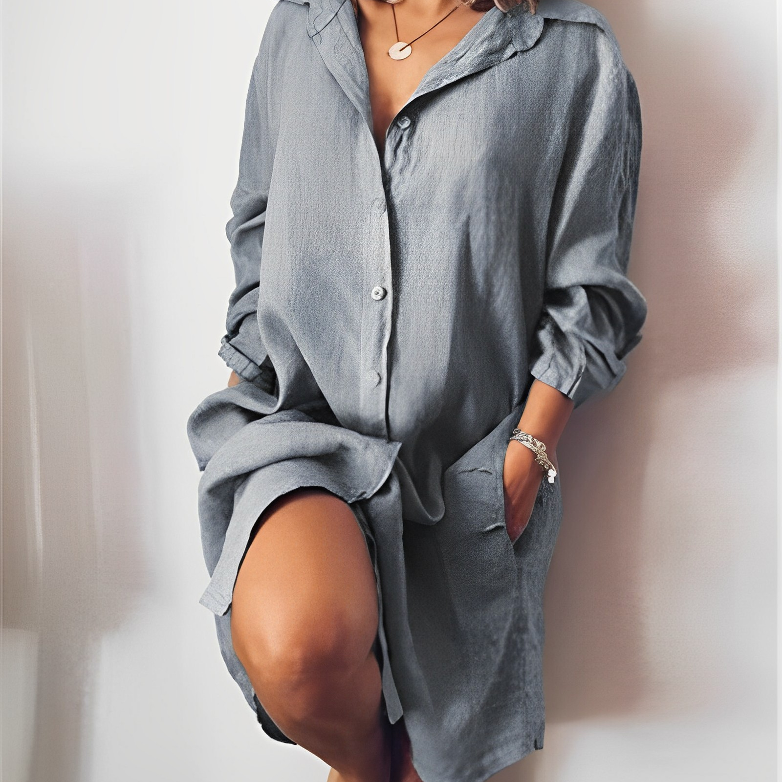 Bequeme Damen Leinenbluse – lockerer Schnitt, hochwertiges Material, für Freizeit und Büro 1